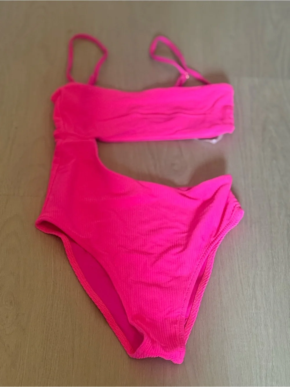 Frankie’s Bikinis Pink Cutout One-Piece Swimsuit